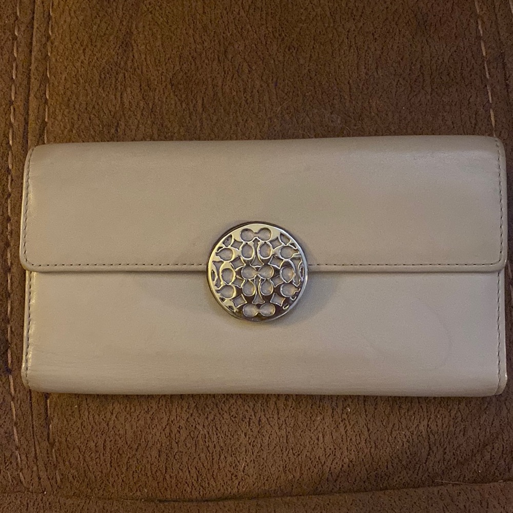Coach cream colored wallet